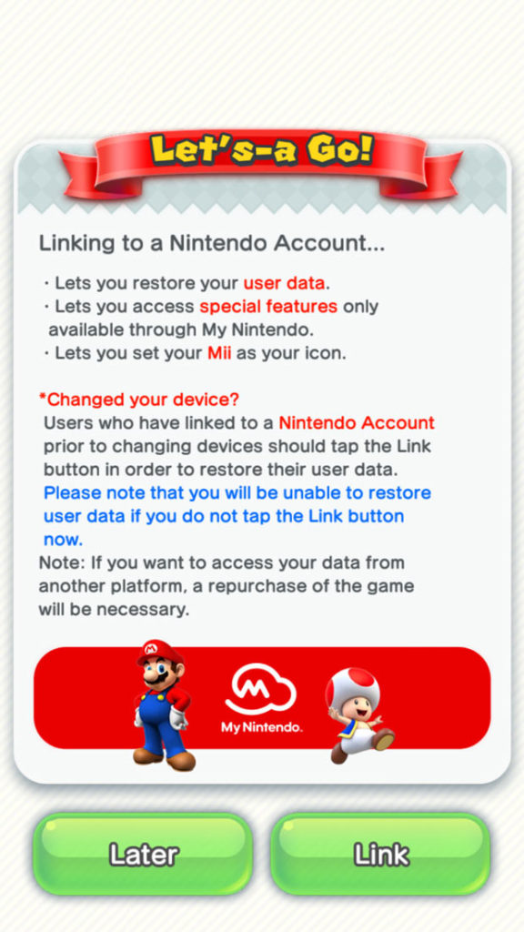 super mario run login